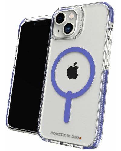 Калъф Gear4 - Santa Cruz Snap, iPhone 14, прозрачен/син - 6